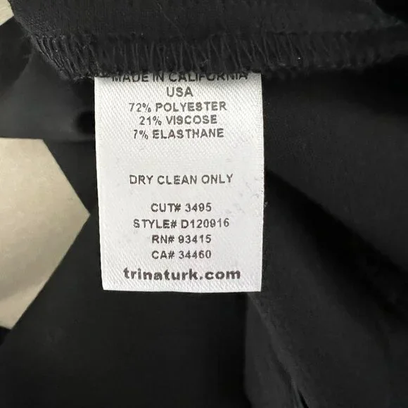 Trina Turk Black Wide Leg Trousers Pants Minimalist 8 Capsule Wardrobe - Picture 10 of 15